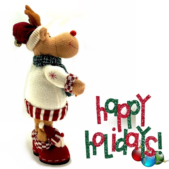 18" Christmas Holiday Reindeer Plush Figure - Picture 2 of 2